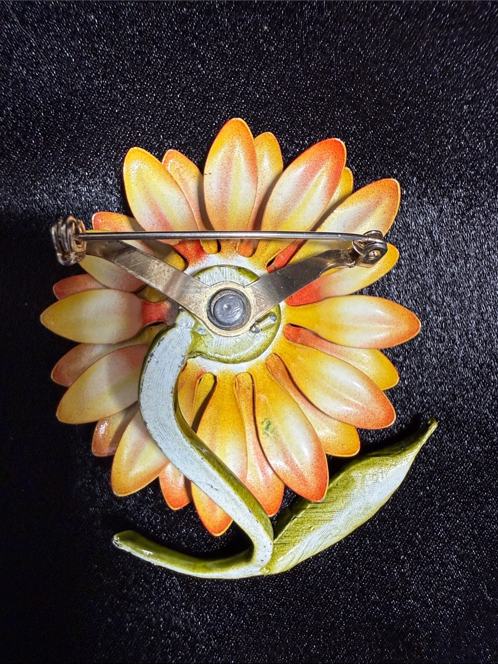 Vintage Enamel Metal Daisy Flower 1960 Set - Picture 3 of 5